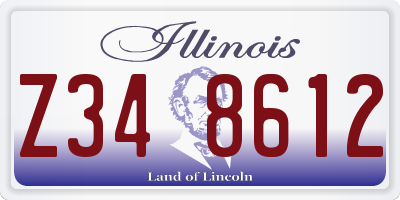 IL license plate Z348612