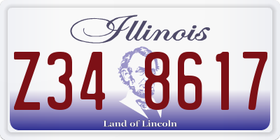 IL license plate Z348617