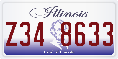 IL license plate Z348633
