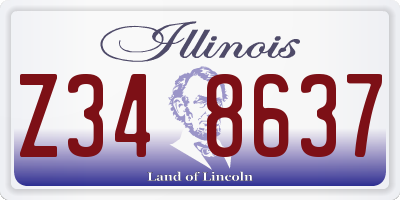 IL license plate Z348637