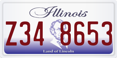 IL license plate Z348653