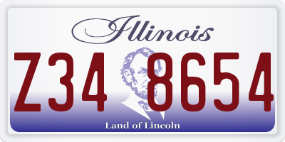 IL license plate Z348654