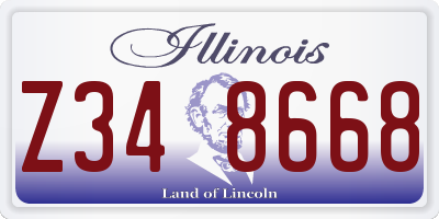 IL license plate Z348668