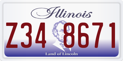 IL license plate Z348671