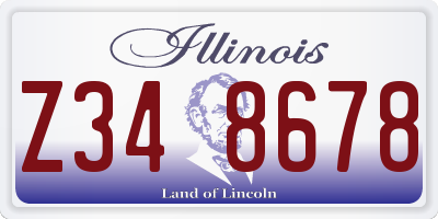 IL license plate Z348678