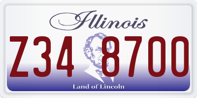 IL license plate Z348700