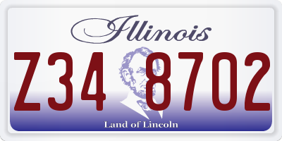 IL license plate Z348702