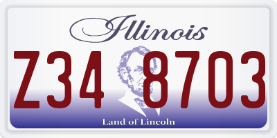 IL license plate Z348703