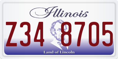 IL license plate Z348705