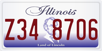 IL license plate Z348706