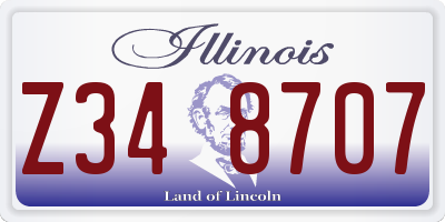 IL license plate Z348707