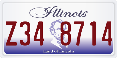 IL license plate Z348714