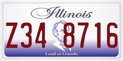 IL license plate Z348716