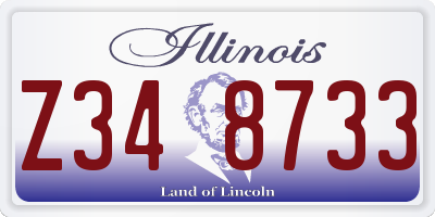 IL license plate Z348733