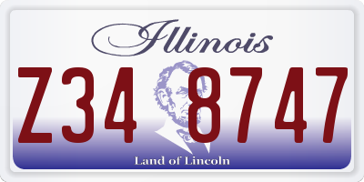 IL license plate Z348747