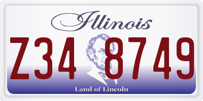 IL license plate Z348749