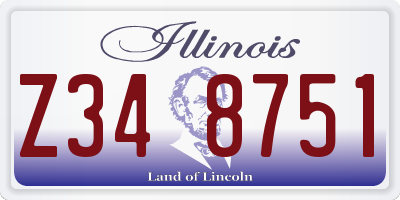 IL license plate Z348751