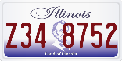 IL license plate Z348752