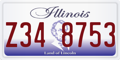 IL license plate Z348753