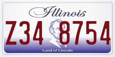 IL license plate Z348754