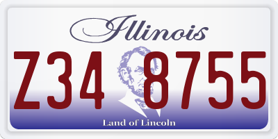 IL license plate Z348755