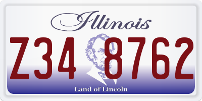 IL license plate Z348762