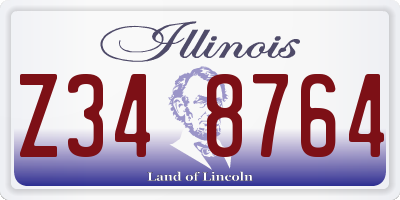 IL license plate Z348764