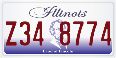 IL license plate Z348774