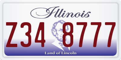 IL license plate Z348777