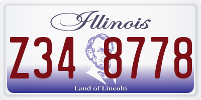 IL license plate Z348778