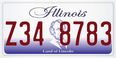 IL license plate Z348783