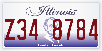 IL license plate Z348784