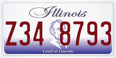 IL license plate Z348793
