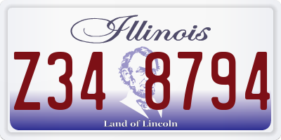 IL license plate Z348794