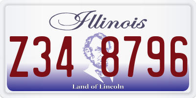 IL license plate Z348796