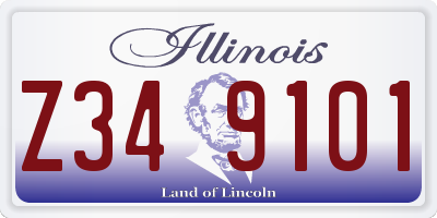 IL license plate Z349101