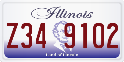 IL license plate Z349102