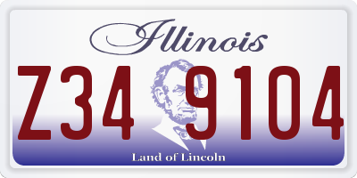 IL license plate Z349104