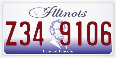 IL license plate Z349106
