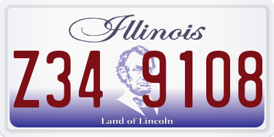 IL license plate Z349108