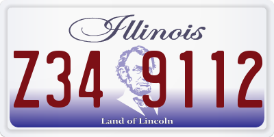 IL license plate Z349112