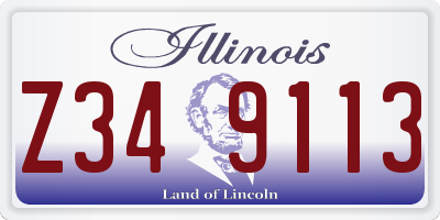 IL license plate Z349113