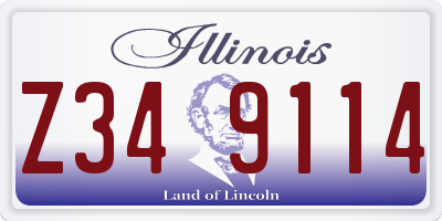 IL license plate Z349114