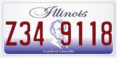 IL license plate Z349118