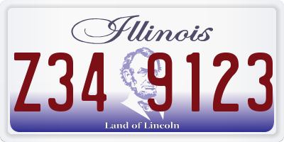 IL license plate Z349123