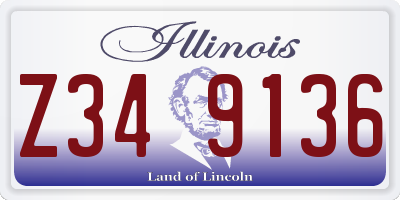 IL license plate Z349136