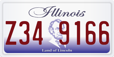 IL license plate Z349166