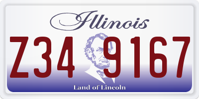 IL license plate Z349167
