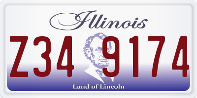 IL license plate Z349174