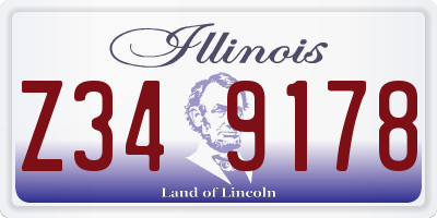 IL license plate Z349178